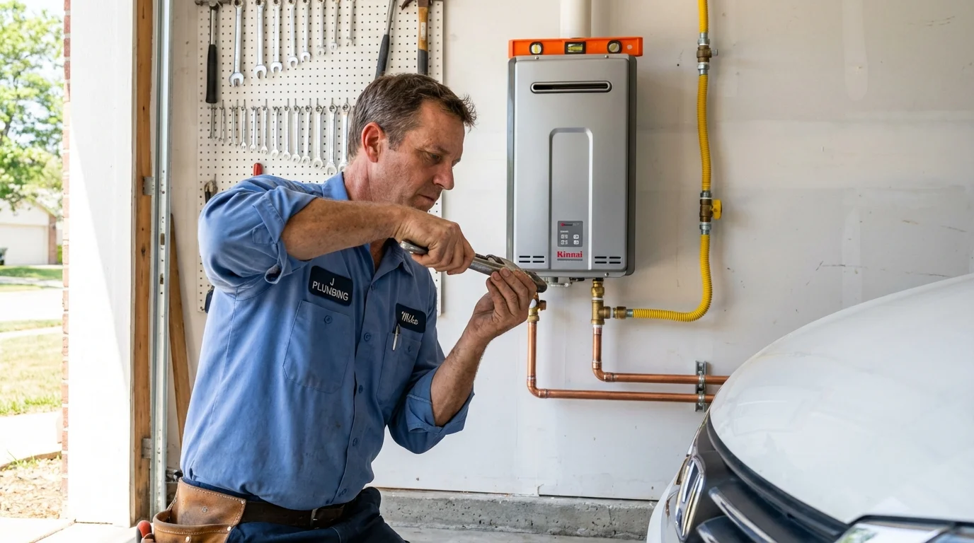 Tankless water heater installation by a Johns Plumbing LLC plumber in Lovejoy